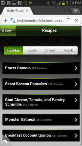 Body Beast Mobile App - Recipes - Breakfast