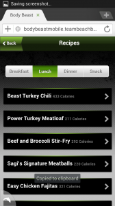 Body Beast Mobile App - Recipes - Lunch