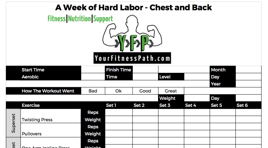 A Week of Hard Labor - Workout Log - Chest and Back