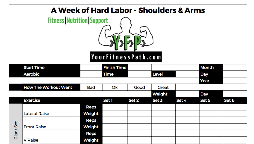A Week of Hard Labor - Workout Log - Shoulders and Arms