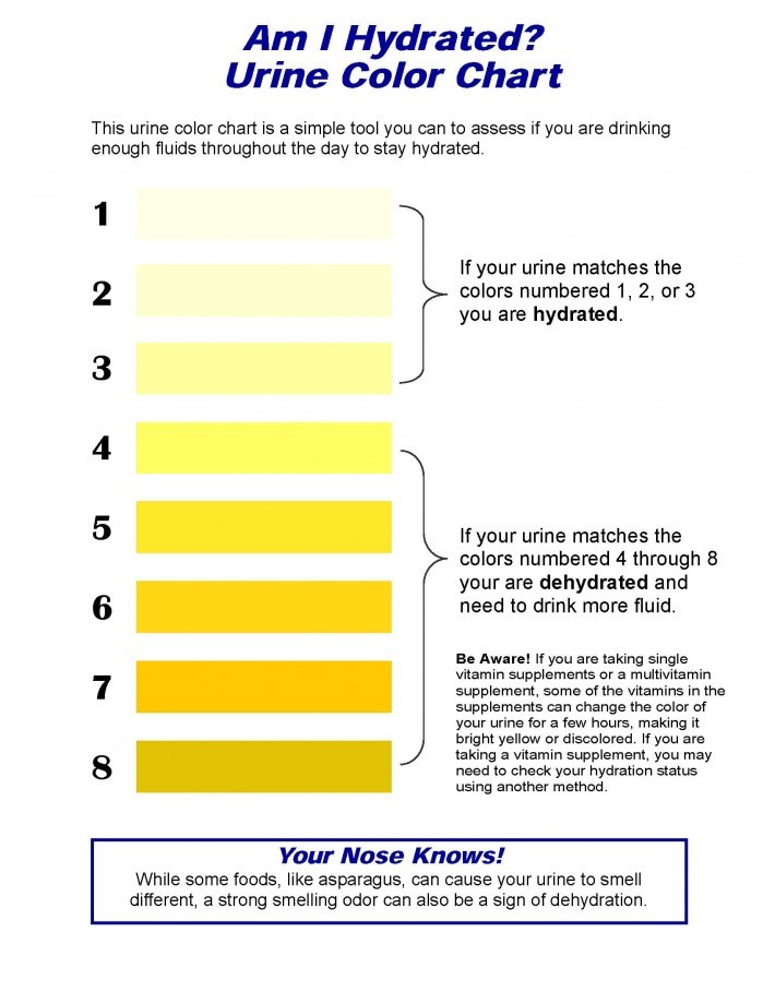 Hydration Chart - Urine Color