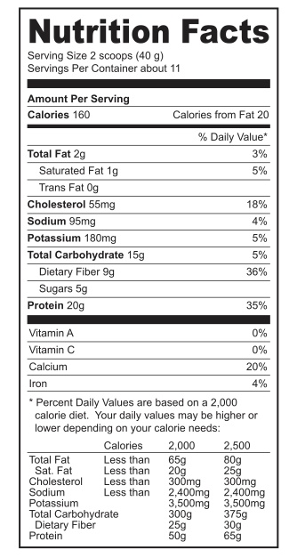 Miracle Whey-Protein - Vanilla Supplement Facts