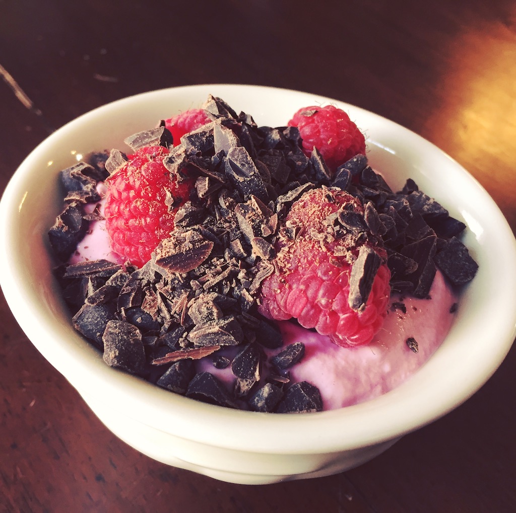 Raspberry Yogurt with Dark Chocolate